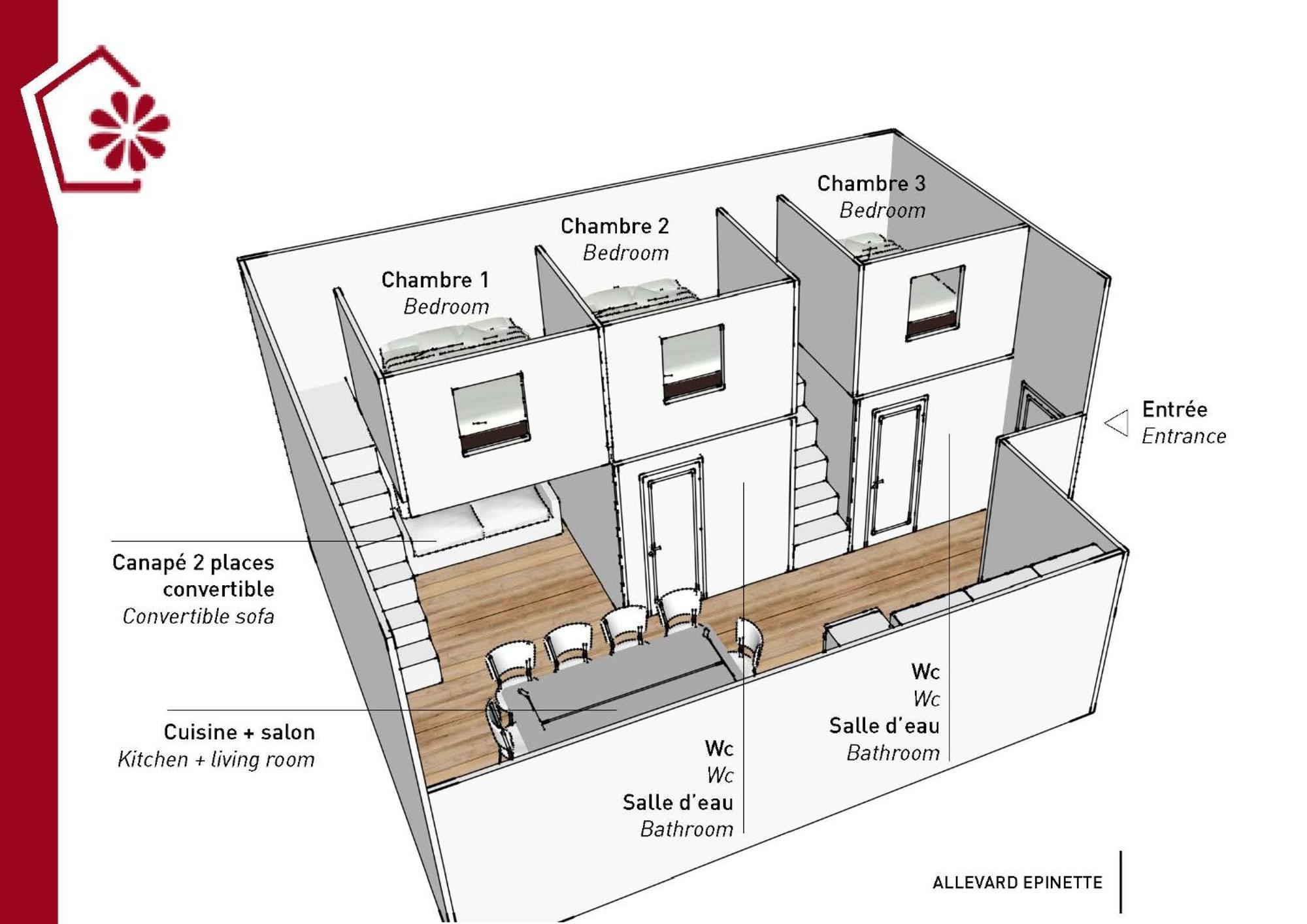 L'epinette - De Groupe Et Salle De Reception Appartement Allevard
